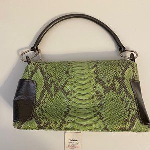 LIKE NEW Vintage Plinio Visona Genuine Leather Reptile Skin Handbag From Italy
